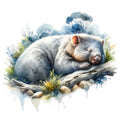Australian Wombats Fabric Panel 17