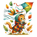 Autumn Cats Fabric Panel 1