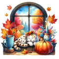 Autumn Cats Fabric Panel 101