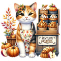 Autumn Cats Fabric Panel 109