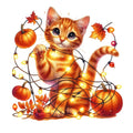 Autumn Cats Fabric Panel 48