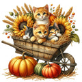 Autumn Cats Fabric Panel 93