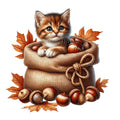 Autumn Cats Fabric Panel 95