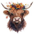 Autumn Highland Cow Fabric Panel 10
