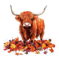Autumn Highland Cow Fabric Panel 11