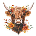 Autumn Highland Cow Fabric Panel 13