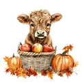 Autumn Highland Cow Fabric Panel 5