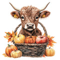 Autumn Highland Cow Fabric Panel 7