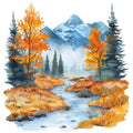 Autumn Landscape Fabric Panel 11