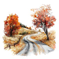 Autumn Landscape Fabric Panel 17