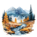 Autumn Landscape Fabric Panel 4