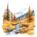 Autumn Landscape Fabric Panel 5