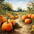 Autumn Pumpkin Patch Fabric Panel 14
