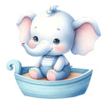 Baby Boy Elephant Fabric Panel 2
