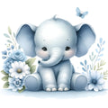 Baby Boy Elephant Fabric Panel 21