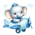 Baby Boy Elephant Fabric Panel 22