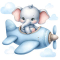 Baby Boy Elephant Fabric Panel 23