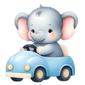 Baby Boy Elephant Fabric Panel 25