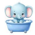 Baby Boy Elephant Fabric Panel 27