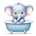 Baby Boy Elephant Fabric Panel 28