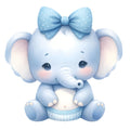 Baby Boy Elephant Fabric Panel 4