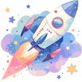 Baby Boy Space Galaxy Fabric Panel 21