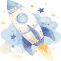 Baby Boy Space Galaxy Fabric Panel 23