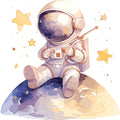 Baby Boy Space Galaxy Fabric Panel 37
