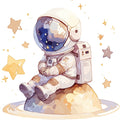Baby Boy Space Galaxy Fabric Panel 38