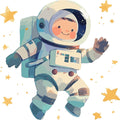 Baby Boy Space Galaxy Fabric Panel 43