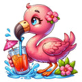 Baby Flamingos Fabric Panel 23