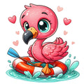 Baby Flamingos Fabric Panel 3