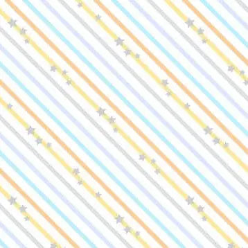 Baby's Adventure - Diagonal Stripe - White 44" / 45" Fabric Per Yard