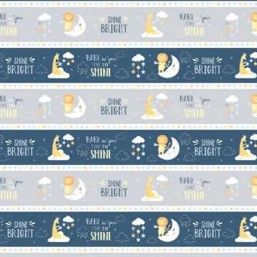 Baby's Adventure - Repeating Stripe 44" / 45" Fabric Per Yard