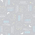 Baby's Adventure - Word Toss - Gray 44" / 45" Fabric Per Yard