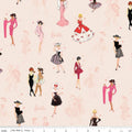 Barbie Vintage Main Blush Cotton 43"/44" Fabric Per Yard