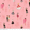 Barbie Vintage Main Pink Cotton 43"/44" Fabric Per Yard