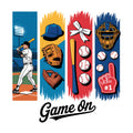 Baseball Brushstroke Fabric Panel 8