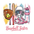 Baseball Brushstroke Fabric Panel 9