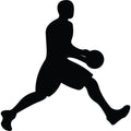 Basketball Player Silhouette Fabric Panel 14
