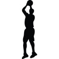 Basketball Player Silhouette Fabric Panel 21