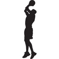 Basketball Player Silhouette Fabric Panel 8