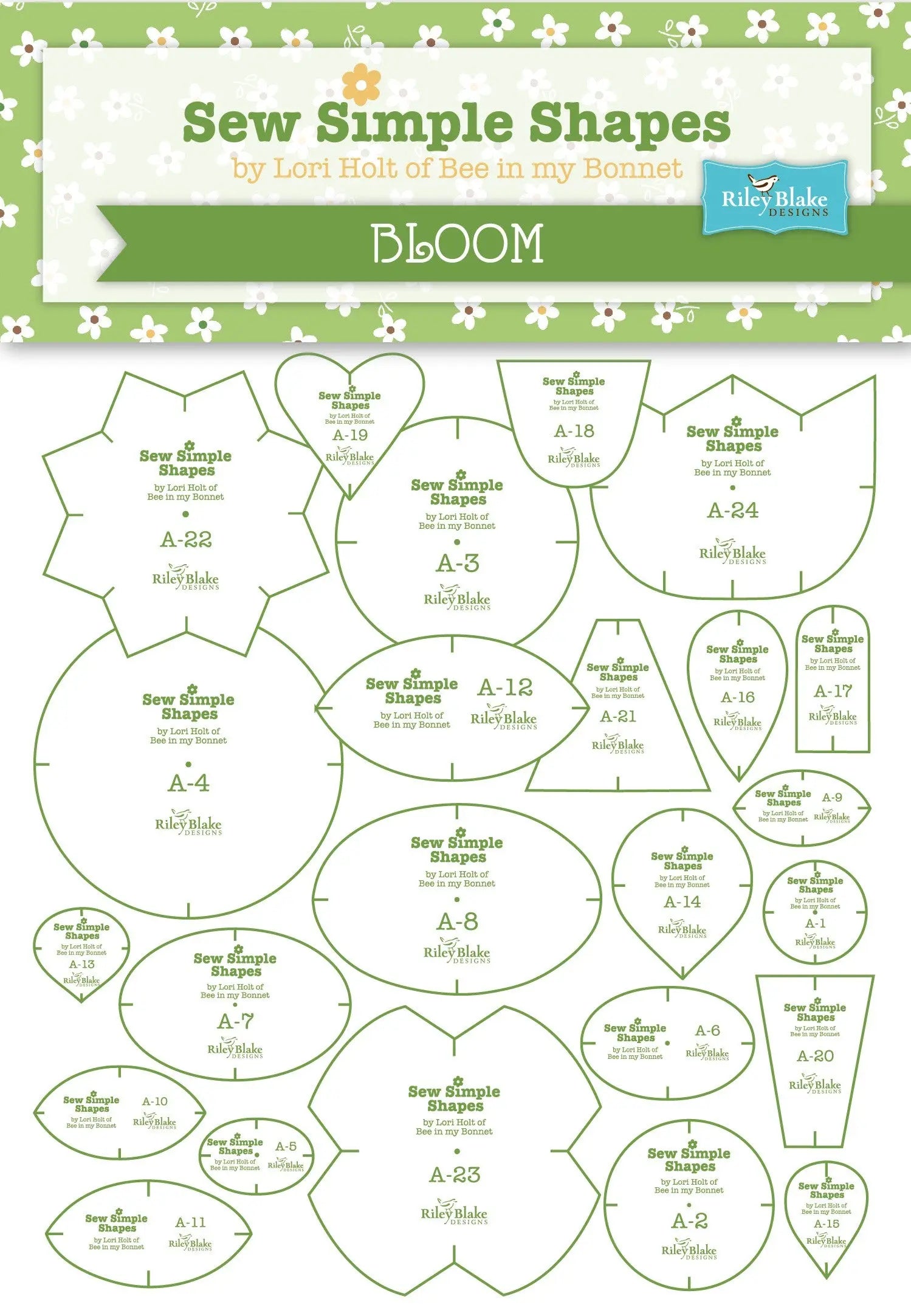 Bee In my Bonnet Sew Simple Shapes Templates Bloom