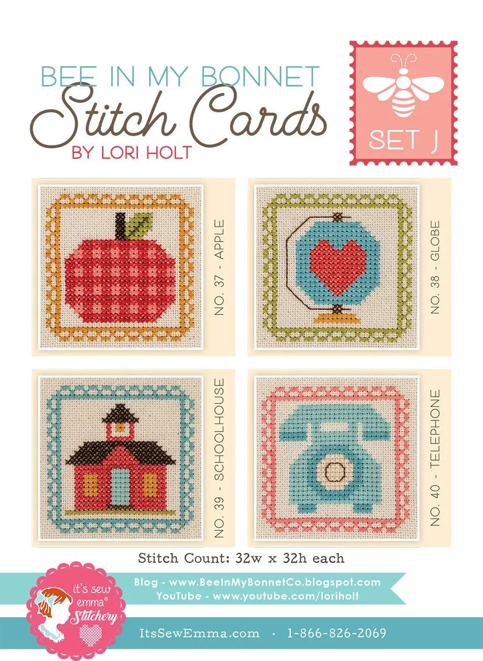 Bee in My Bonnet Stitch Cards Set J
