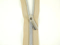 Beige #3 Nylon Nickel Coil Zippers: 3 Yards with 9 Pulls