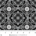Black Foulard Tiles Scarlet's Treasure 44"/45" Cotton Fabric Per Yard