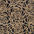 Black Glitter Backed Roses Pro Lite Cork 1/2 yard
