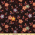 Black Happy Floral 45" Wide Cotton Fabric Per Yard
