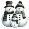 Black Hat Snowmen Fabric Panel 12