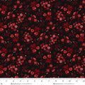 Black Red Nosegays Scarlet's Treasure 44"/45" Cotton Fabric Per Yard